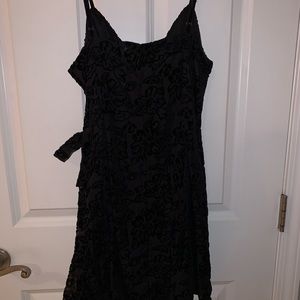 Black wrap tank top dress